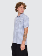 Thrills Co Flowers Of Tomorrow Cropped Short Sleeve Shirt - Placid Blue in Placid Blue