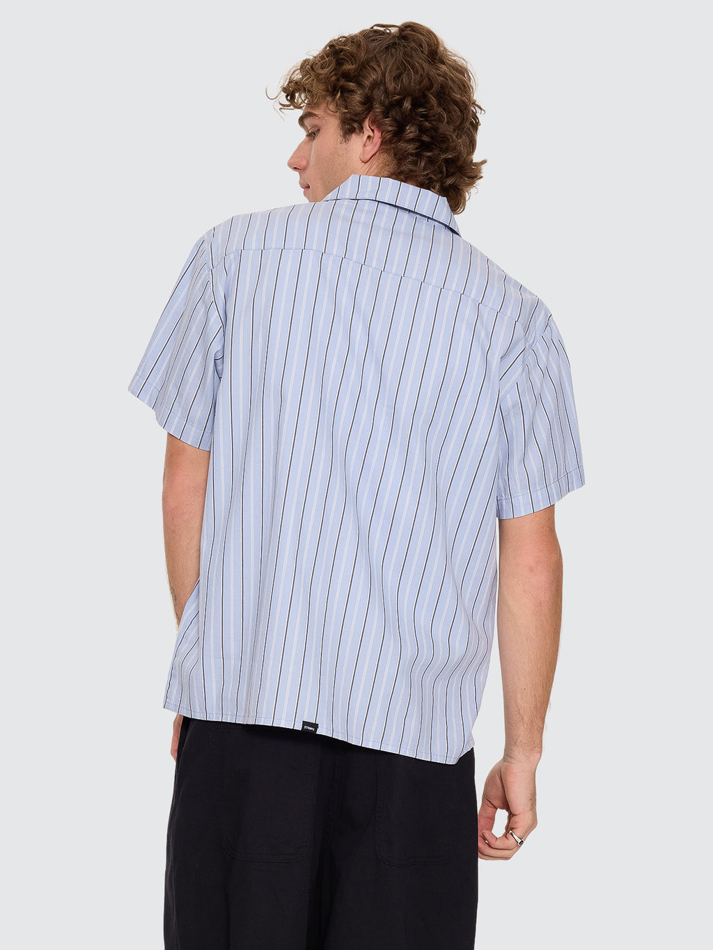 Thrills Co Flowers Of Tomorrow Cropped Short Sleeve Shirt - Placid Blue in Placid Blue