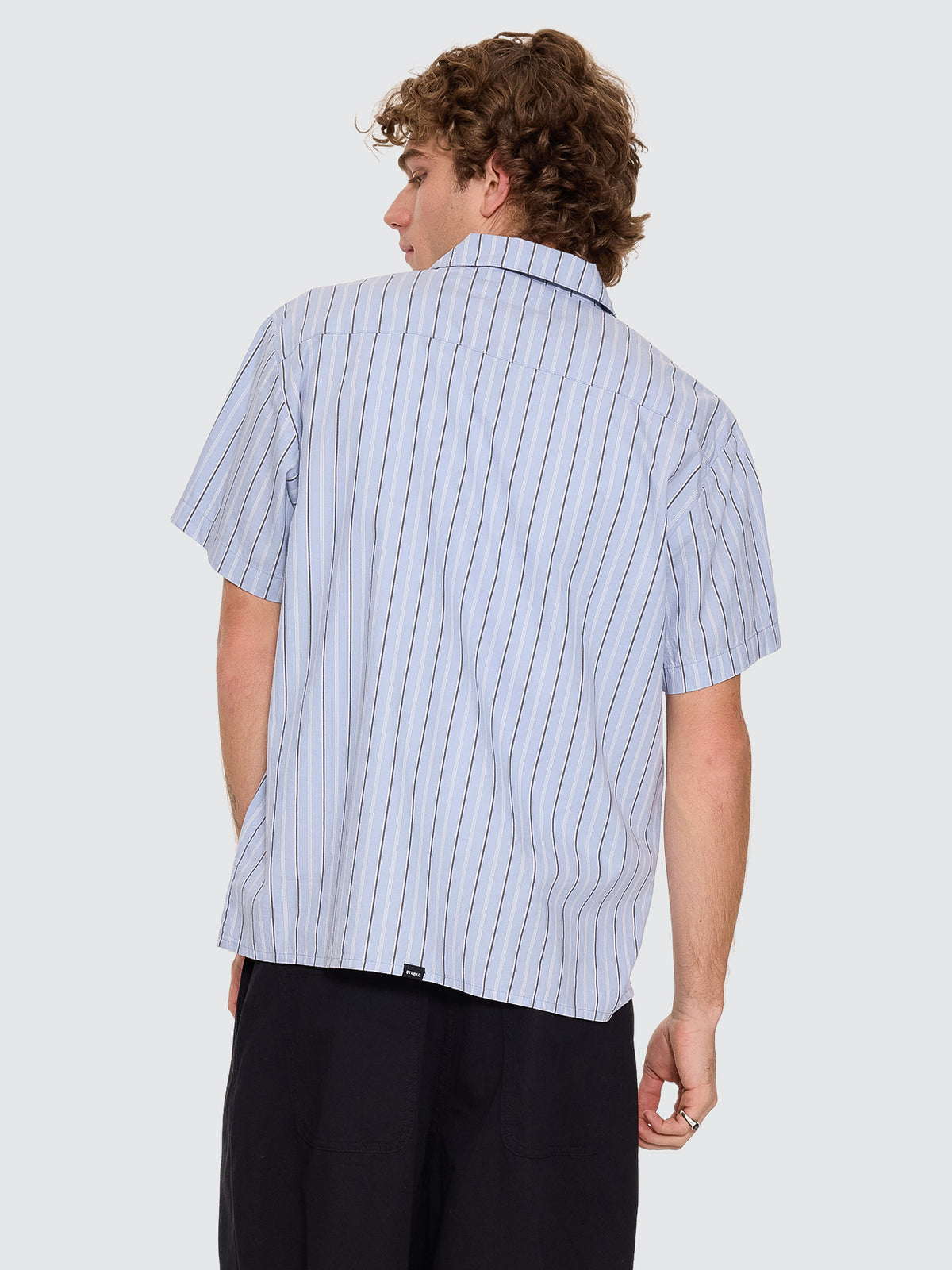 Thrills Co Flowers Of Tomorrow Cropped Short Sleeve Shirt - Placid Blue in Placid Blue
