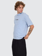 Thrills Co Flowers Of Tomorrow Stripe Box Crop Tee - Placid Blue in Placid Blue