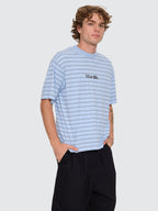 Thrills Co Flowers Of Tomorrow Stripe Box Crop Tee - Placid Blue in Placid Blue