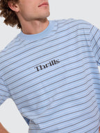 Thrills Co Flowers Of Tomorrow Stripe Box Crop Tee - Placid Blue in Placid Blue