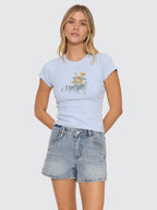 Thrills Co Flowers Of Tomorrow Tee - Placid Blue in Placid Blue