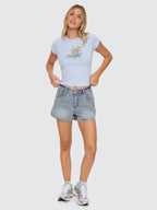 Thrills Co Flowers Of Tomorrow Tee - Placid Blue in Placid Blue