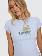 Thrills Co Flowers Of Tomorrow Tee - Placid Blue in Placid Blue