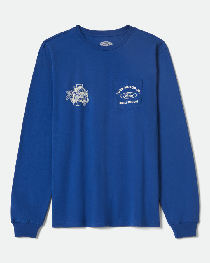 Brixton Ford Built Tough L/S Stt in FORD BLUE