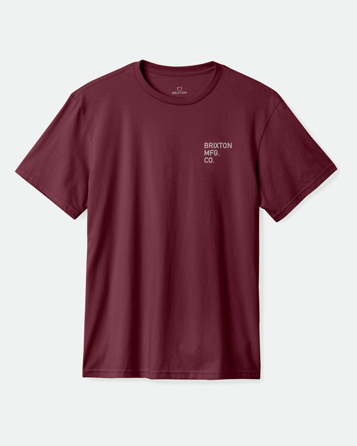Brixton Gage Premium S/S Stt in PORT WORN WASH
