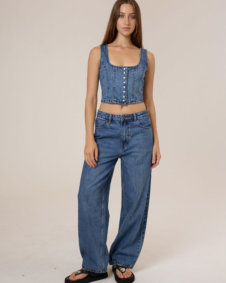 Thrills Good Intentions Denim Top - Stoned Blues in Stoned Blues