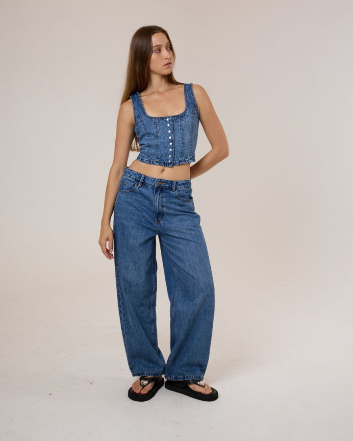 Thrills Good Intentions Denim Top - Stoned Blues in Stoned Blues