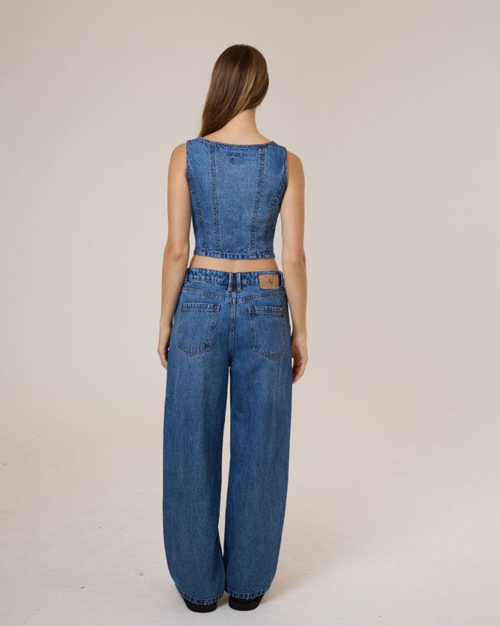 Thrills Good Intentions Denim Top - Stoned Blues in Stoned Blues