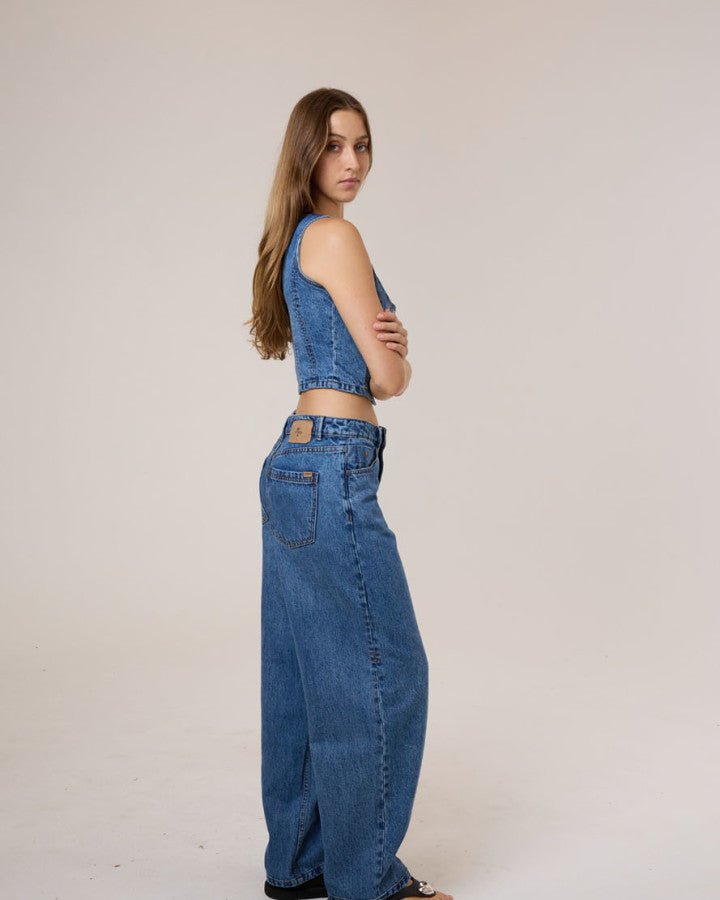 Thrills Good Intentions Denim Top - Stoned Blues in Stoned Blues