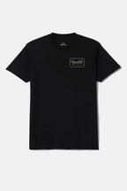 Brixton Grade S/S Stnd Tee in BLACK/SUNSET/GREY BLUE