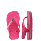Havaianas Baby Brasil Logo Pink Flux/White in Pink/White