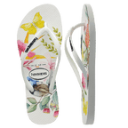 Havaianas Slim Flora White/White in White