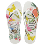 Havaianas Slim Flora White/White in White