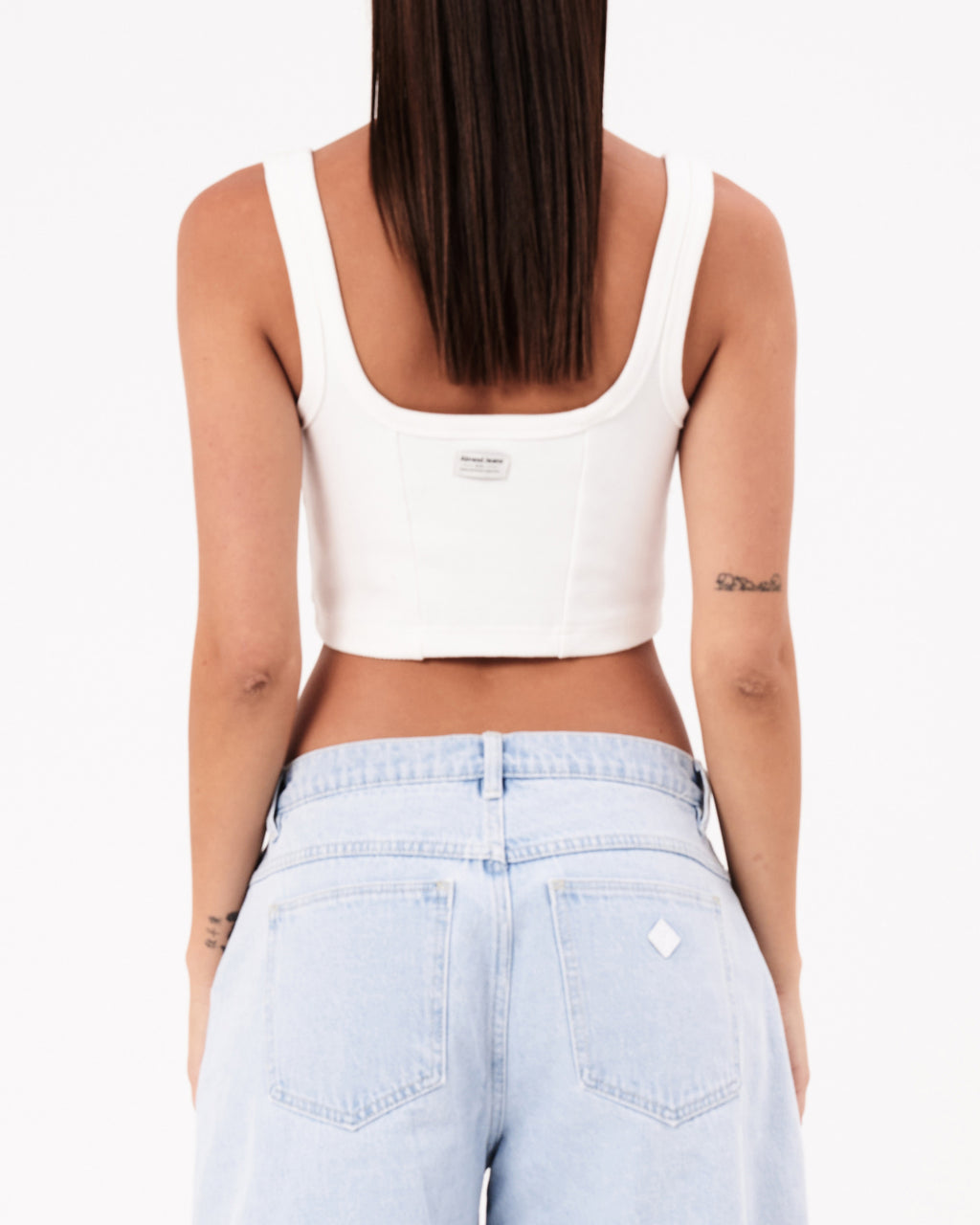 Abrand Jeans Heather Icon Corset Top in WHITE SAND