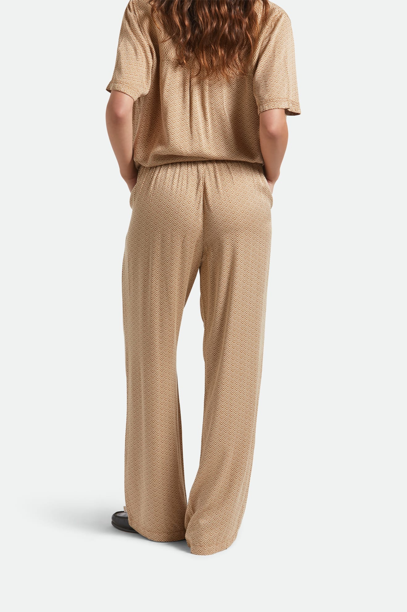 Brixton Hudson Lounge Pant in WASHED COPPER/WHITECAP