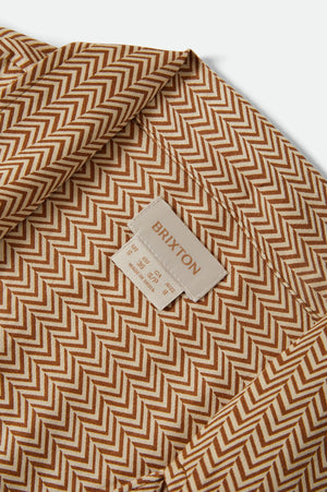 Brixton Hudson Lounge S/S Woven in WASHED COPPER/WHITECAP