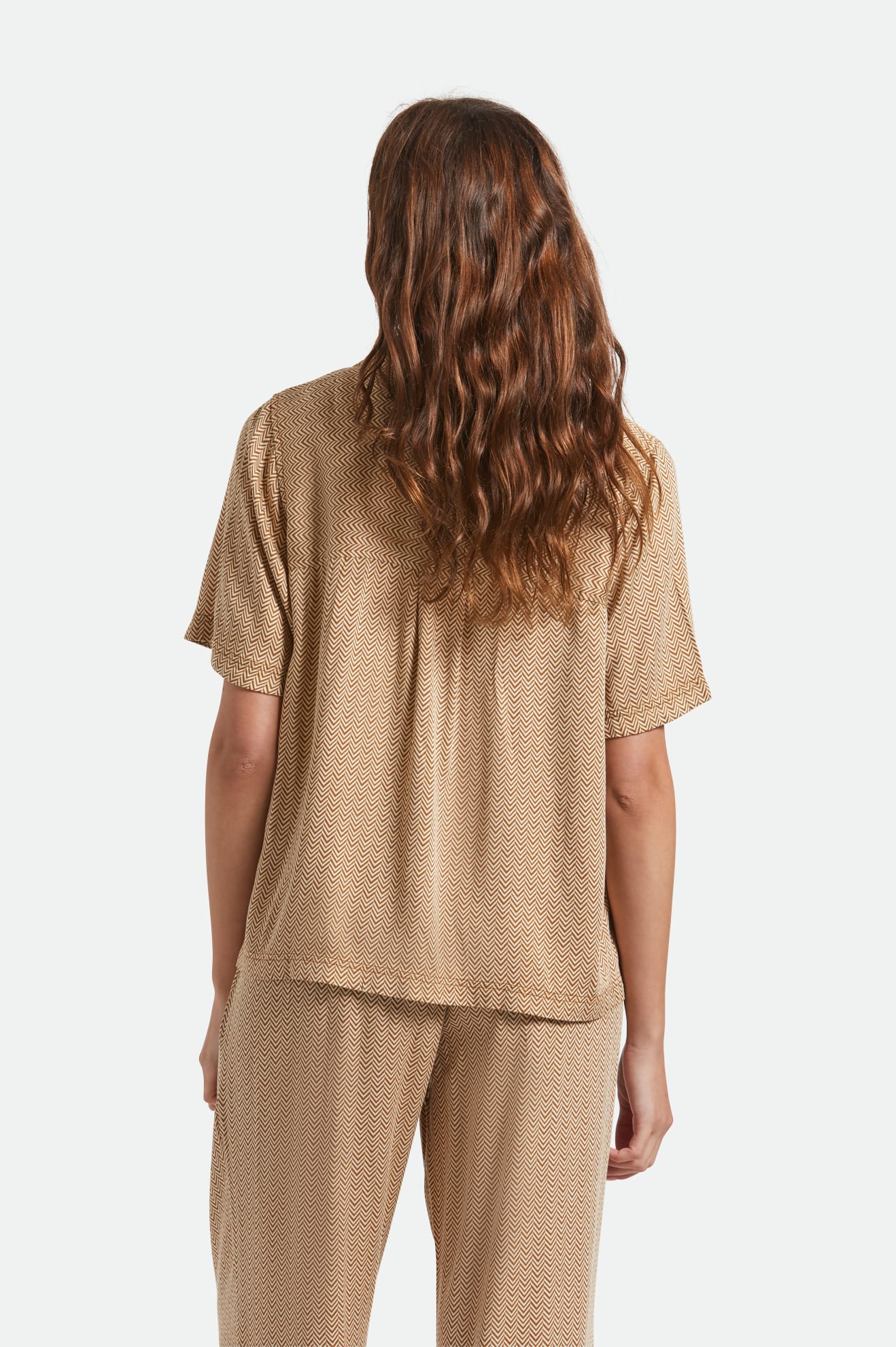 Brixton Hudson Lounge S/S Woven in WASHED COPPER/WHITECAP