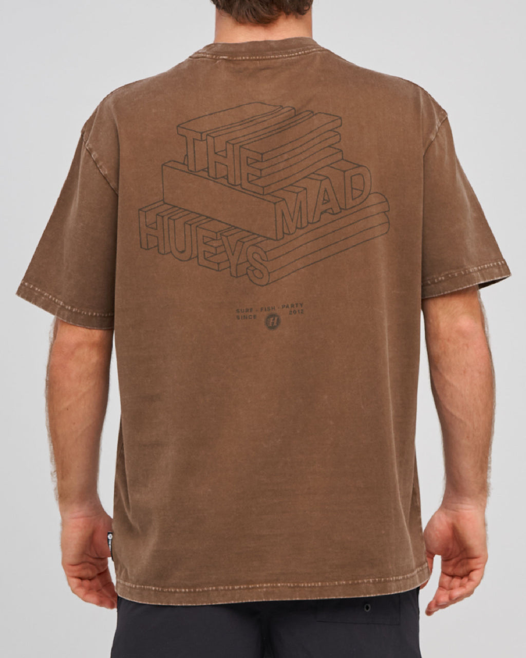 The Mad Hueys Hueys Letter | Oversized Ss Tee in WALNUT WASHED
