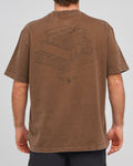 The Mad Hueys Hueys Letter | Oversized Ss Tee in WALNUT WASHED