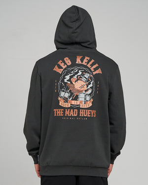The Mad Hueys Kegs Kelly | Hooded Pullover - Vintage Black in VINTAGE BLACK