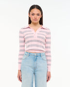 Abrand Jeans Kitten Ls Polo in PINK
