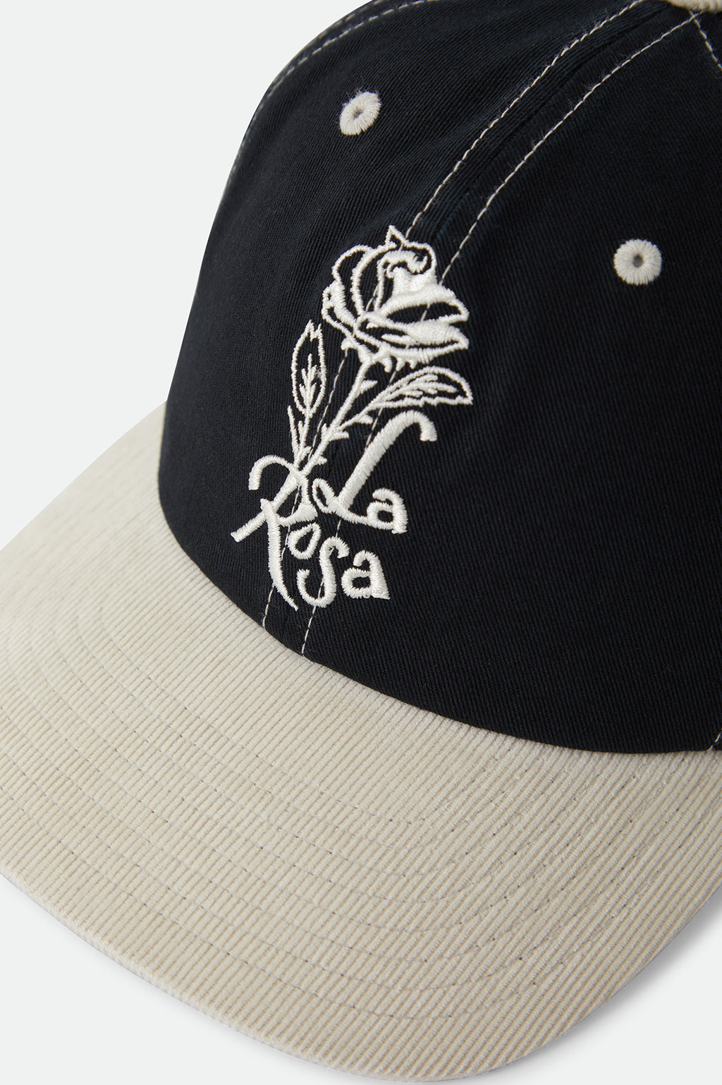 Brixton La Rosa Adjustable Hat in BLACK/WHITECAP CORD