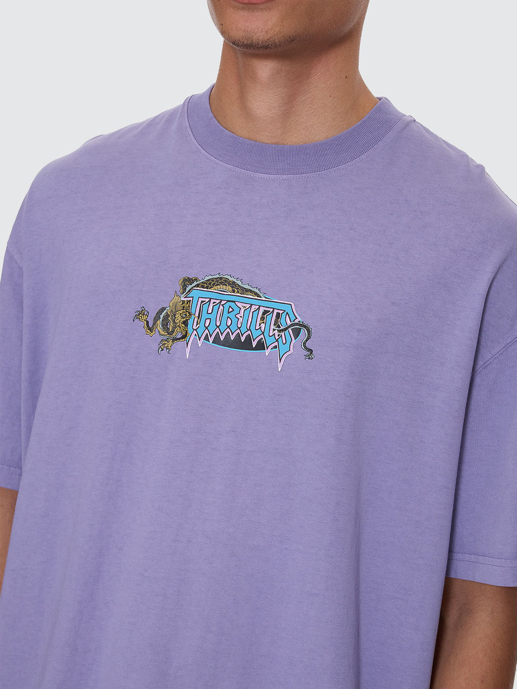 Thrills Co Lair Box Fit Oversize Tee - Foundation Purple in Foundation Purple