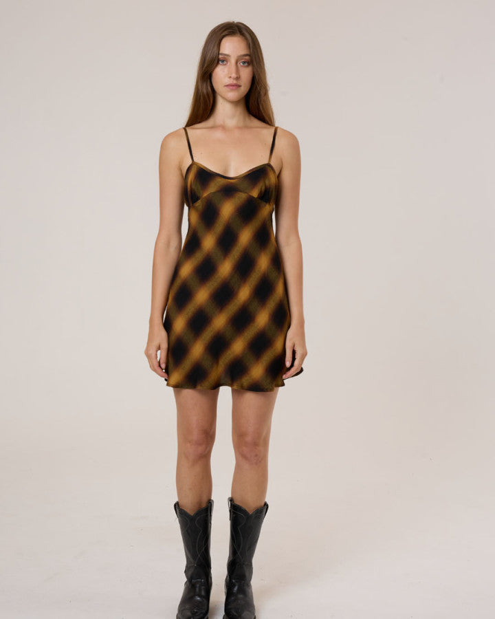 Thrills Lost Signal Mini Dress - Bronze in Bronze