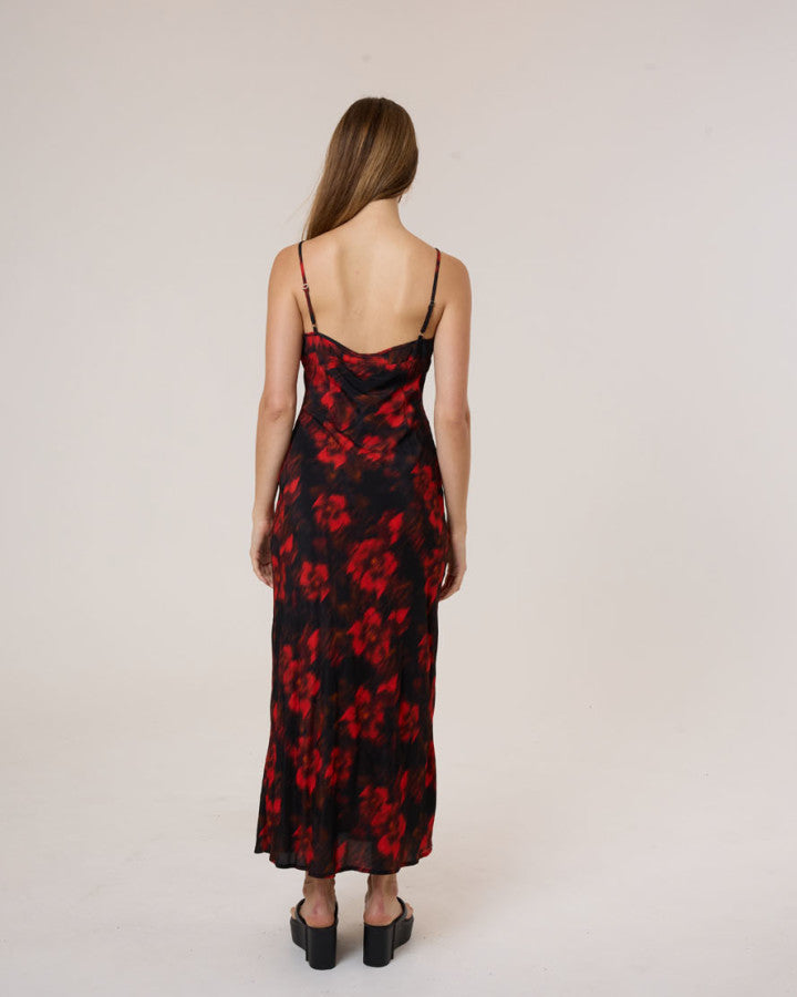 Thrills Lucky For You Floral Maxi Dress - Redwood in Redwood