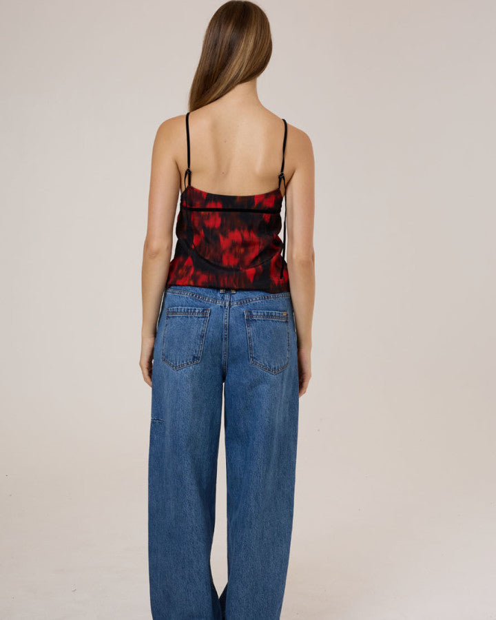 Thrills Lucky For You Floral Top - Redwood in Redwood