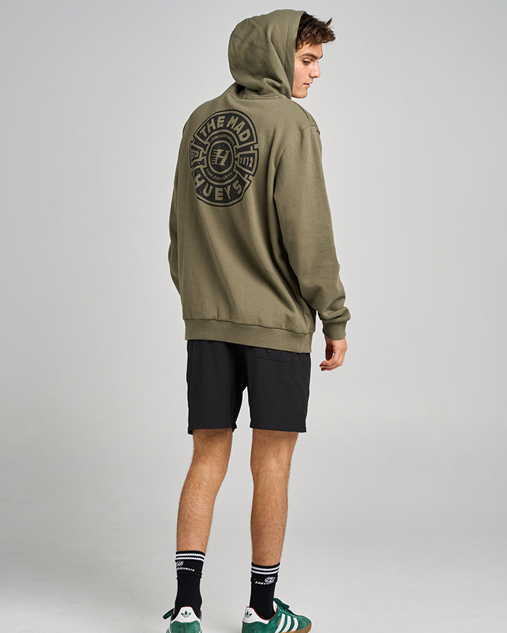 The Mad Hueys Mad Series | Hooded Pullover - Olive in OLIVE