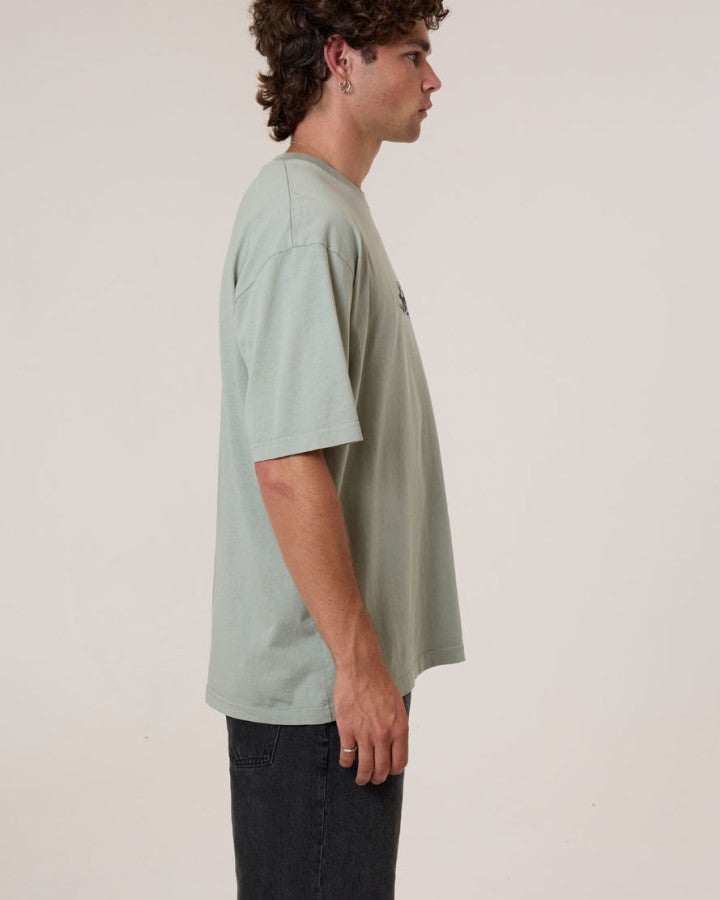 Thrills Make A Wish Oversize Fit Tee - Dirty Sage in Dirty Sage
