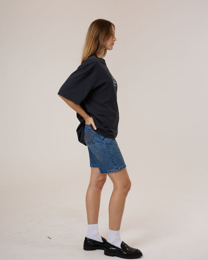 Thrills Metal And Mayhem Oversized Tee - Washed Black in Washed Black