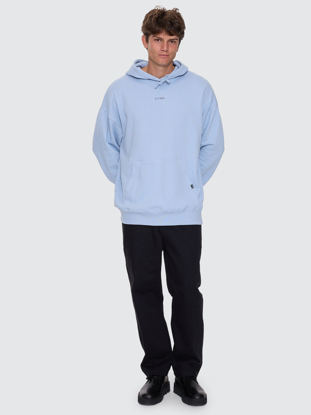 Thrills Co Minimal Thrills Slouch Pull On Hood - Placid Blue in Placid Blue