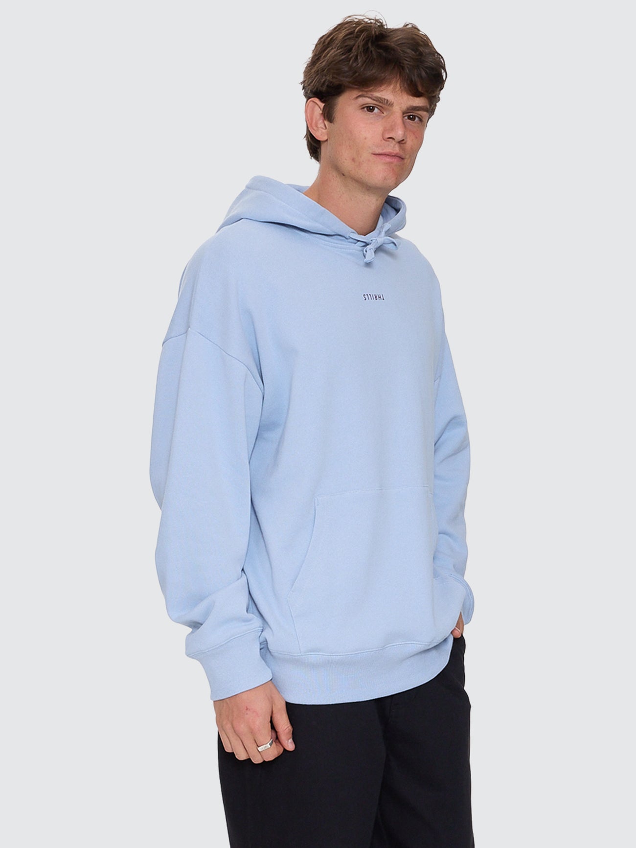 Thrills Co Minimal Thrills Slouch Pull On Hood - Placid Blue in Placid Blue