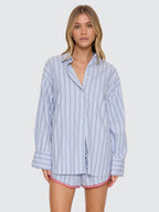 Thrills Co Motion Shirt - Placid Blue Stripe in Placid Blue Stripe