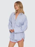 Thrills Co Motion Shirt - Placid Blue Stripe in Placid Blue Stripe
