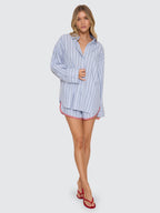 Thrills Co Motion Shirt - Placid Blue Stripe in Placid Blue Stripe