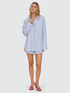 Thrills Co Motion Shirt - Placid Blue Stripe in Placid Blue Stripe