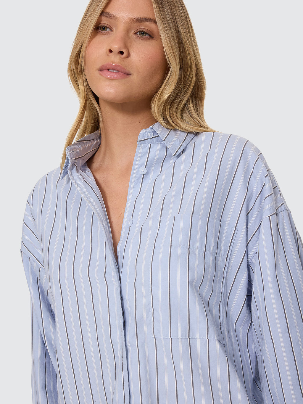 Thrills Co Motion Shirt - Placid Blue Stripe in Placid Blue Stripe