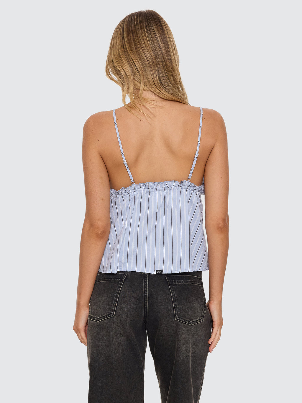 Thrills Co Motion Tie Top - Placid Blue Stripe in Placid Blue Stripe