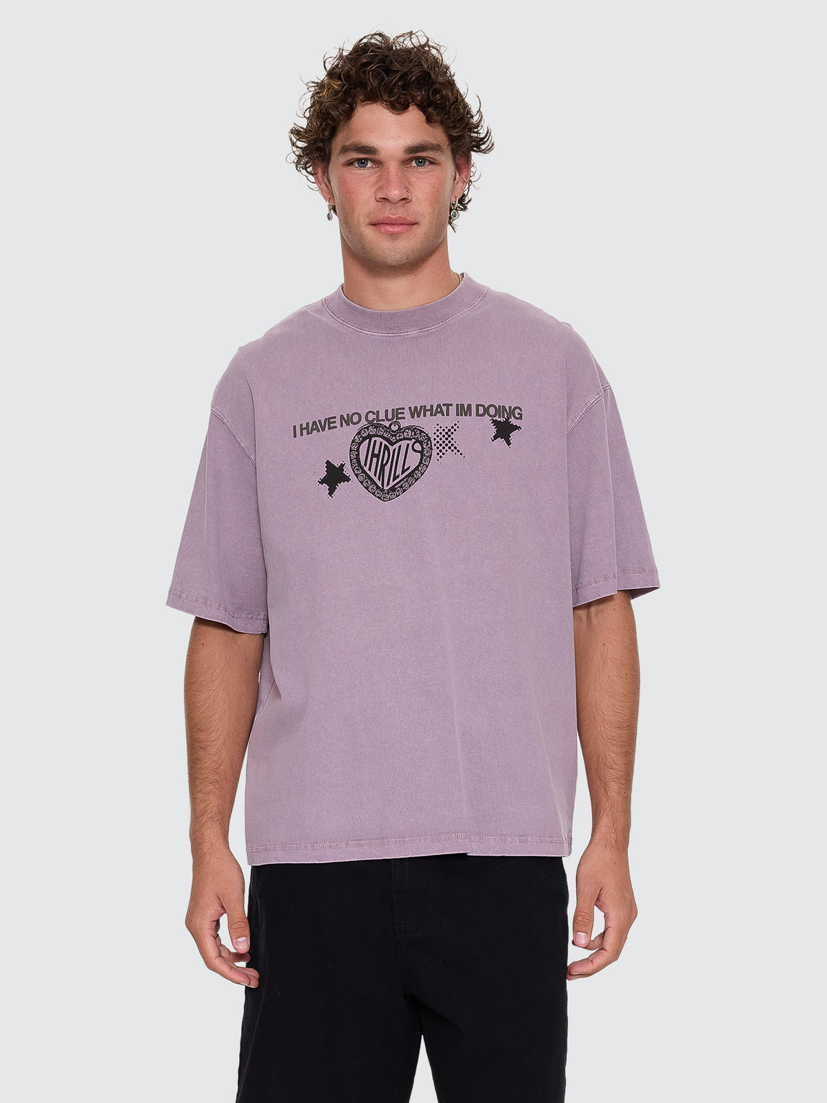 Thrills Co No Clue Box Crop Tee - Nirvana in Nirvana