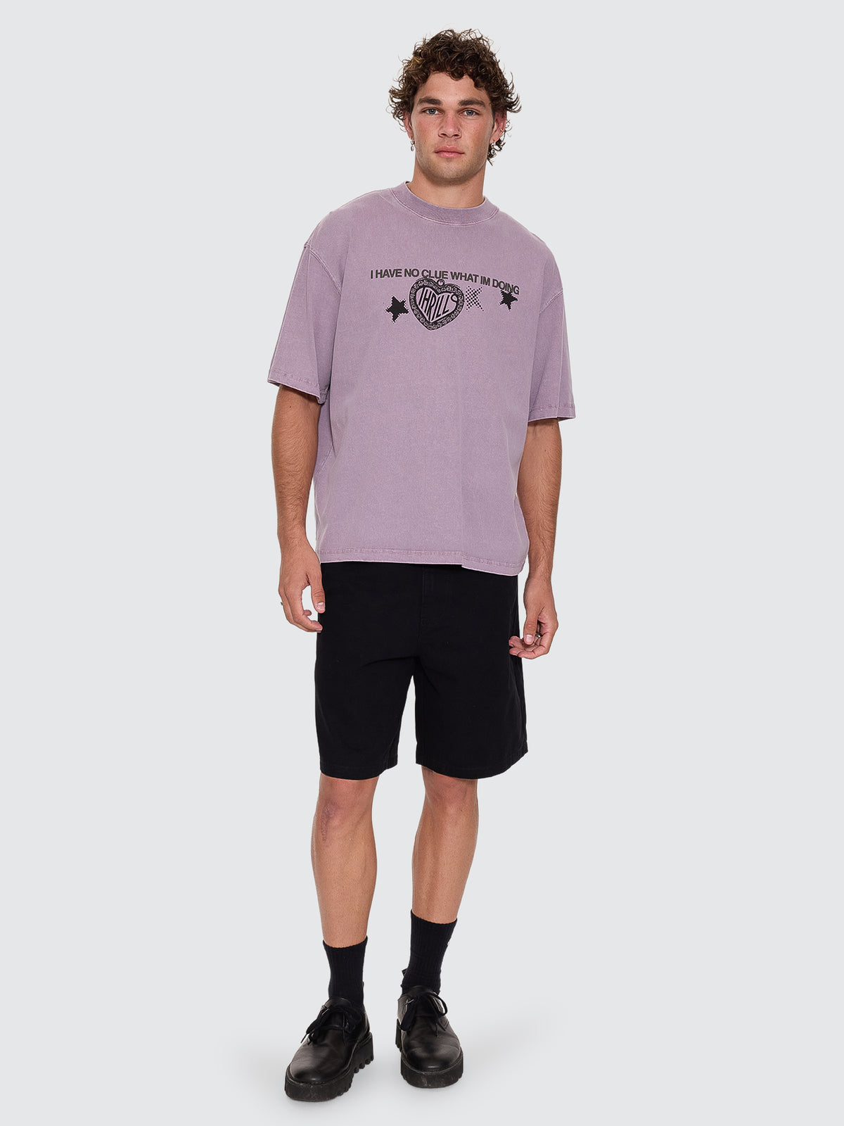 Thrills Co No Clue Box Crop Tee - Nirvana in Nirvana