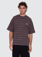 Thrills Co No Clue Stripe Box Crop Tee - Nirvana Stripe in Nirvana Stripe