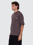 Thrills Co No Clue Stripe Box Crop Tee - Nirvana Stripe in Nirvana Stripe
