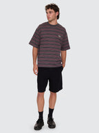 Thrills Co No Clue Stripe Box Crop Tee - Nirvana Stripe in Nirvana Stripe