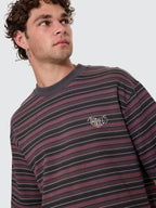 Thrills Co No Clue Stripe Box Crop Tee - Nirvana Stripe in Nirvana Stripe