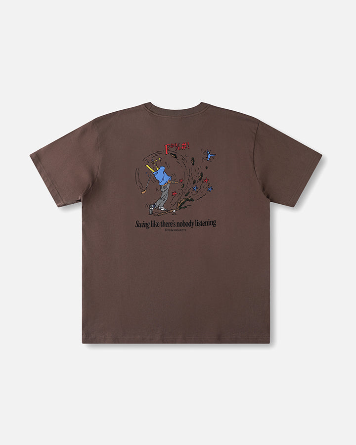 Rivvia Projects Nobody Listening T-Shirt in WASHED BROWN